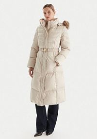 Płaszcz Guess brązowy damski Zimowy