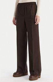 Spodnie eleganckie Weekend Max Mara brązowe damskie Materiałowe