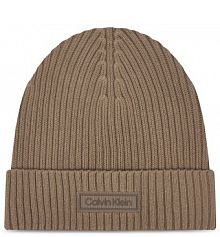Czapka zimowa Calvin Klein beżowa damska 
