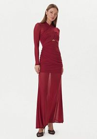 Sukienka wieczorowa Bardot bordowy Veria 59987DB  Regular Fit
