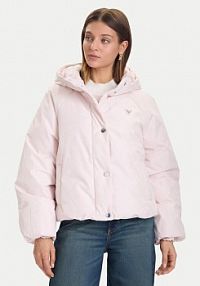 Kurtka puchowa Guess różowa damska Zimowa