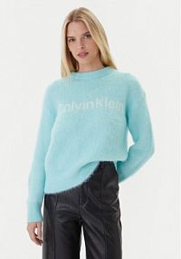 Sweter Calvin Klein turkusowy damski 