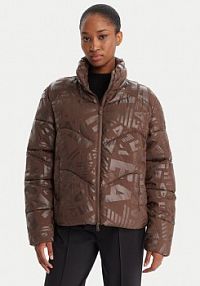 Kurtka puchowa EA7 Emporio Armani brązowa damska Zimowa
