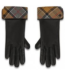 Rękawiczki skórzane Barbour czarne Damskie