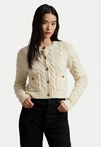 Kardigan Polo Ralph Lauren kremowy 211978312500 Écru Regular Fit