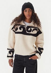 Bluza z polaru Billabong beżowa damska EBJPF00119  Regular Fit