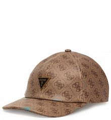 Czapka z daszkiem Guess beżowa damska 