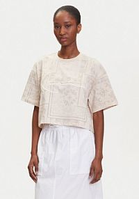 T-shirt Karl Kani beżowy damski 