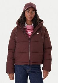 Kurtka puchowa Tommy Jeans brązowa damska Zimowa