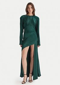 Sukienka koktajlowa Bardot zielona 