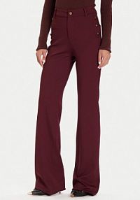 Spodnie eleganckie Guess czerwone damskie Materiałowe