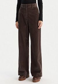 Spodnie eleganckie Weekend Max Mara brązowe damskie Materiałowe