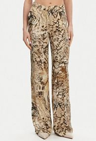 Spodnie eleganckie Marciano Guess brązowe damskie Materiałowe