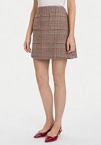 Spódnica mini Tommy Hilfiger beżowa 