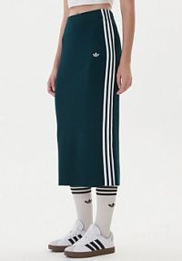 Spódnica ołówkowa adidas zielona Adicolor Knit 3-Stripes JW2662  Regular Fit