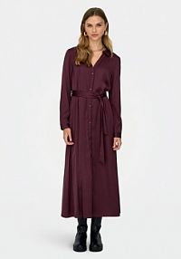 Sukienka ONLY bordowy Koszulowa Mika 15361725  Regular Fit