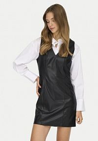 Sukienka skórzana ONLY czarna Z imitacji skóry
