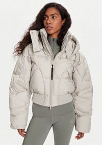 Kurtka puchowa adidas by Stella McCartney szara damska Zimowa