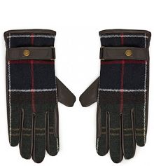 Rękawiczki skórzane Barbour zielone Damskie