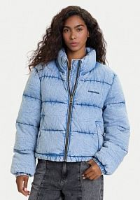 Kurtka puchowa Guess Jeans niebieska damska Zimowa