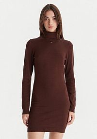 Sukienka dzianinowa Tommy Jeans brązowa 