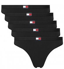 Stringi Tommy Hilfiger czarne Komplet 5 par stringów