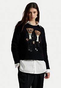 Sweter Polo Ralph Lauren czarny damski 211978619001  Relaxed Fit