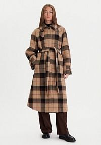 Płaszcz Tommy Hilfiger beżowy damski Wełniany