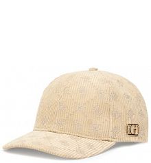 Czapka z daszkiem Guess beżowa damska 