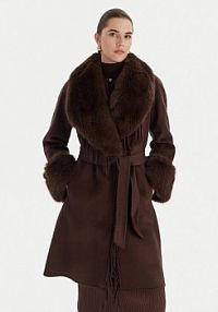 Płaszcz Marciano Guess brązowy damski Wełniany