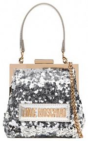Torebka wieczorowa LOVE MOSCHINO srebrna 