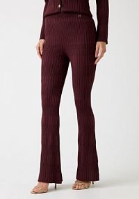 Spodnie eleganckie Marciano Guess czerwone damskie Materiałowe