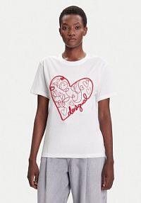 T-shirt Desigual biały damski Roma 25WWTK50  Regular Fit