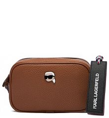 Torebka listonoszka KARL LAGERFELD brązowa 