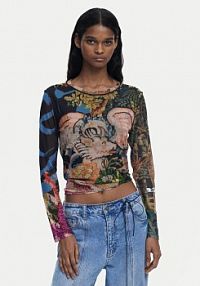 Bluzka Desigual kolorowa damska Dragon Lacroix 25WWTK39  Slim Fit