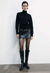 Wełniany golf „ESSENTIAL” czarny PATRIZIA PEPE damski