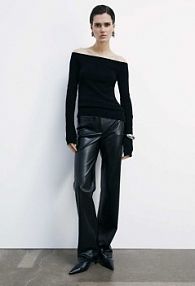 Luźna bluzka z szerokim dekoltem czarny PATRIZIA PEPE damski