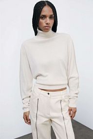 Wełniany golf „ESSENTIAL” biały PATRIZIA PEPE damski