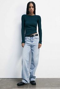 Dopasowany prążkowany sweterek „ESSENTIAL” zielony PATRIZIA PEPE damski