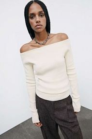 Luźna bluzka z szerokim dekoltem biały PATRIZIA PEPE damski