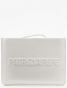 Skórzana kopertówka (IM)PERFECTION biała PATRIZIA PEPE