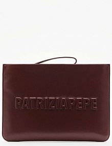 Skórzana kopertówka (IM)PERFECTION brązowa PATRIZIA PEPE