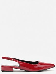 Bordowe sandały Lakierowane na Płaskiej Podeszwie z Ozdobnym Paskiem Delaniael Renee damskie