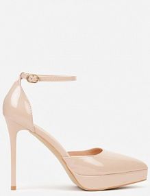 Beżowe szpilki Lakierowane z Platformą Nilafera Renee