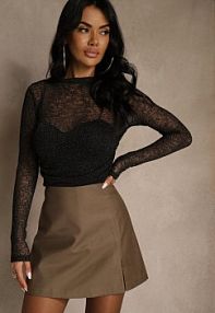 Beżowe Spódnico-Spodenki z Rozcięciem Irithena Renee damskie