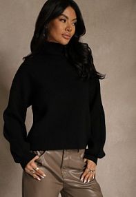 Czarny golf Ozdobiony Ściągaczami Wedena Renee damski