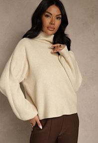 Jasnobeżowy golf Ozdobiony Ściągaczami Wedena Renee damski