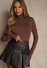 Brązowy golf Sweterkowy z Domieszką Kaszmiru Zaivanna Renee damski