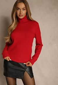 Czerwony Casualowy golf z Bawełną i Wełną Reillisa Renee damski