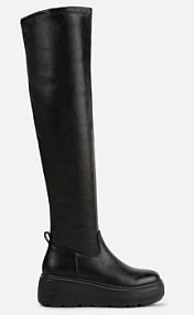 Czarne kozaki na Platformie w Stylu Tech Gothic Anandria ballada damskie